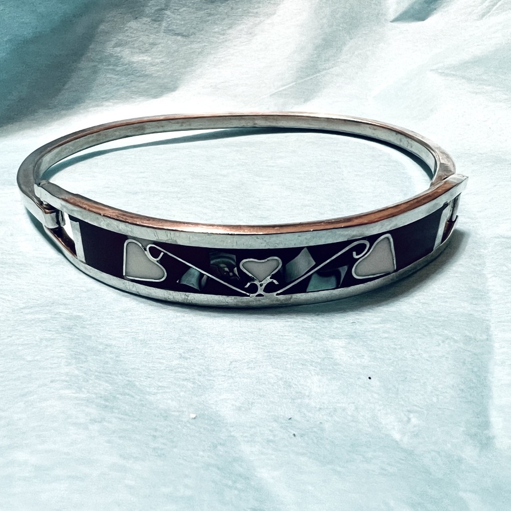 Sterling silver turquoise inlaid bracelet
